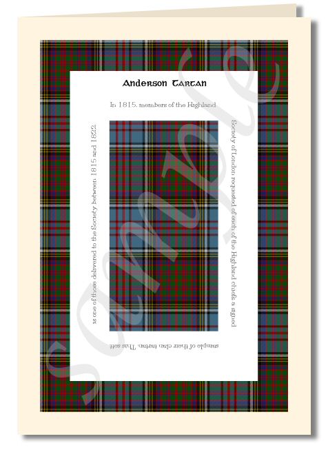 Anderson tartan greeting card